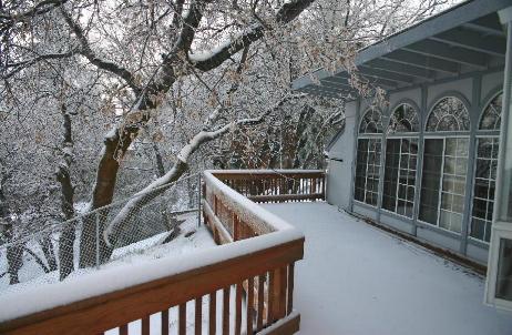 Deck Looking Northwest After An April Snowfall (27)